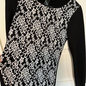 Fitted Black & White Mini Dress